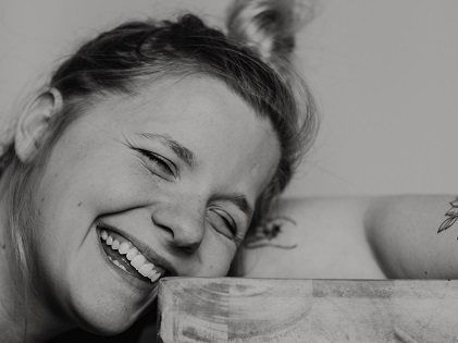 woman smiling laughing